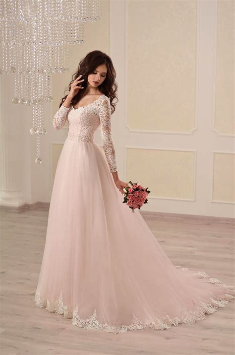 Light Pink Wedding Dress A-line Wedding Dress With the - Etsy