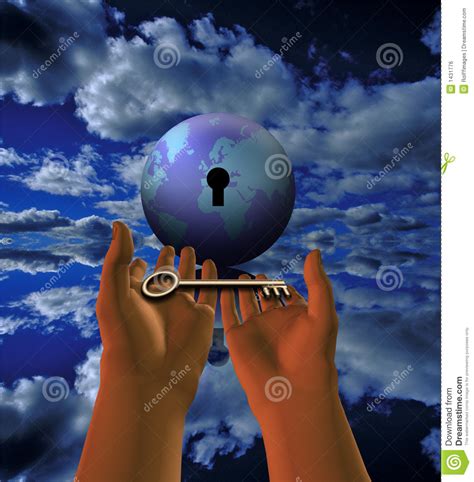 Key to the world stock illustration. Image of present - 1431776