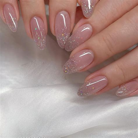 Amazon.com: MISUD Oval Press on Nails Short Round Fake Nails Glossy