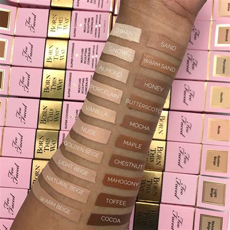 SWATCHES | Too Faced Born This Way Concealer | Born this way concealer ...