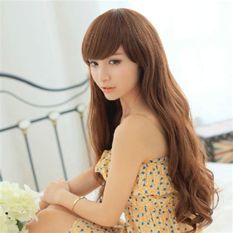 Lolita Cosplay Wig|Long Curly Hair Wig |Flax Side Bang Hair Wig