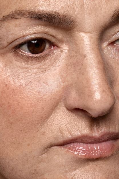 Premium Photo | Close up on pores on woman face