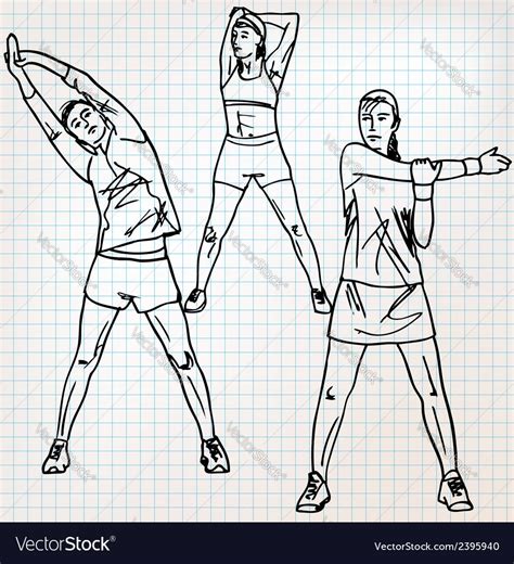 Stretching exercises sketch Royalty Free Vector Image