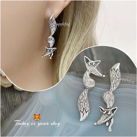 Серебряные серьги Лисенок купить
