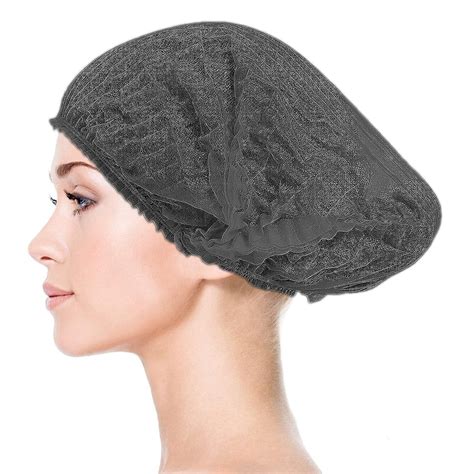 Ougist Disposable Black Bouffant Caps 200 Pcs Hair Net Elastic Dust Cap