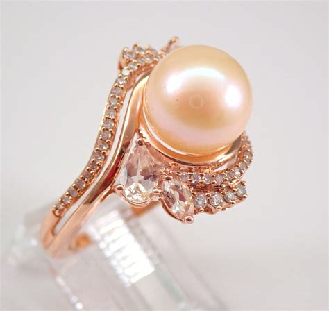 Rose Gold Pearl Engagement Rings