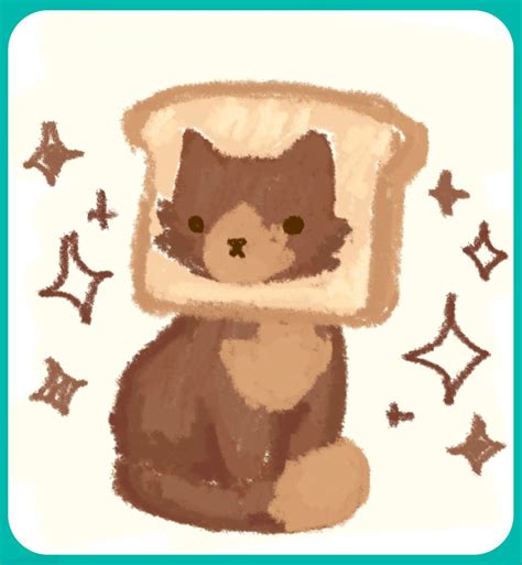 bread cat but revamped 💪💪💪💪💪 | Cute doodle art, Cute drawings, Cute ...