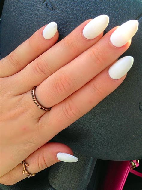 Simple Nail Designs Almond Shape White