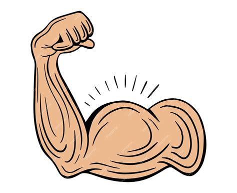 Premium Vector | Strong arm powerful arm muscular arm biceps hand drawn ...