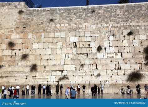 JERUSALEM, ISRAEL People at the Wailing Wall Where Editorial Image ...