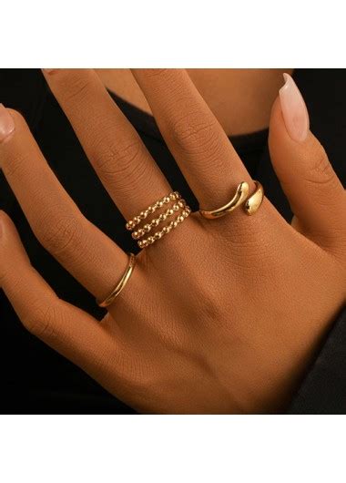 opening gold stainless steel ring set rotitacom usd