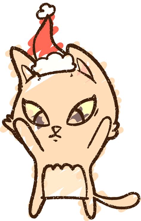 Christmas Cat Chalk Drawing 9706251 Vector Art at Vecteezy