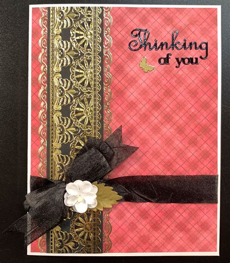 Paper Wishes | Bordered Red Thinking of You Card