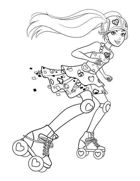 Барби на роликах | Barbie para colorear, Páginas para colorear para ...
