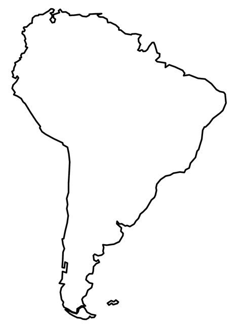 Outline map of south america