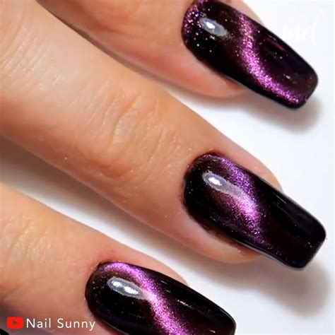 MAGNET NAIL ART TUTORIAL - Cat Eye Nails Polish, Eye Nail Art, Glitter ...
