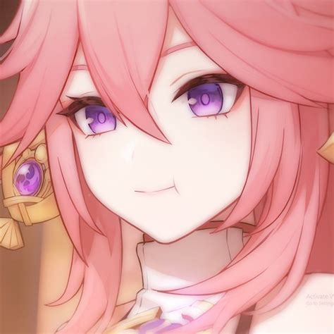 an anime girl with pink hair and blue eyes looking at the camera while ...