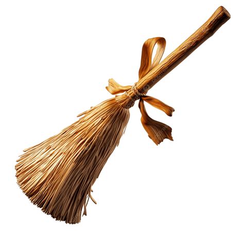 Traditional Rustic Broom Made Of Natural Straw Tied Together