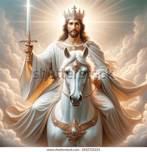jesus white horse royalty  images stock