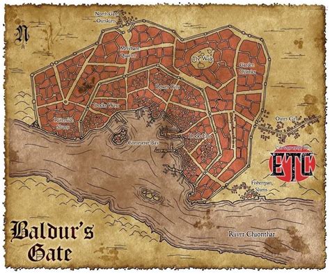 Baldur's Gate map - available on DMs Guild : dndmaps