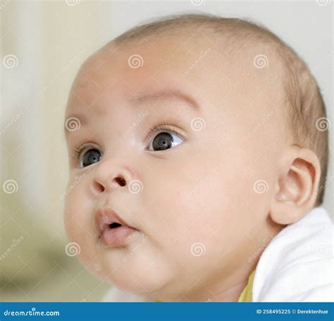 Baby Awake after a Good Night`s Sleep with People Stock Photo Stock