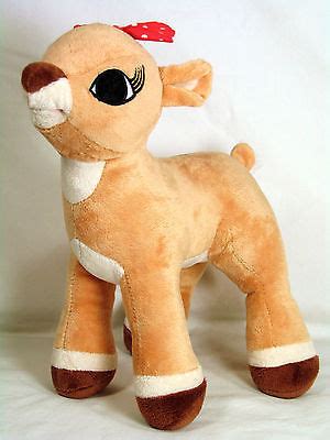 Plush Rudolph Girlfriend Clarice Reindeer Stuffed Red White Bow Goffa ...