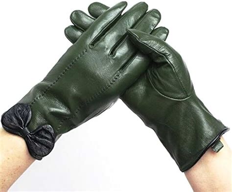 Amazon.co.uk: green leather gloves