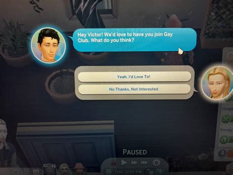 My Sim's twin called her boyfriend and asked him to join the gay club