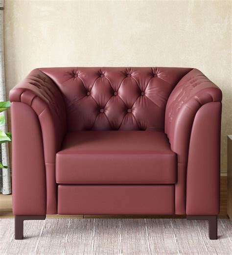 buy majesta leather  seater sofa  cherry colour