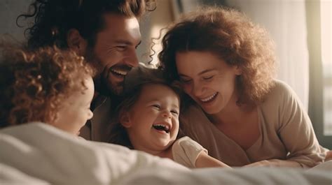 Premium AI Image | Family with one child