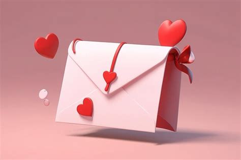 3D Rendering Valentine Mail | Premium AI-generated image