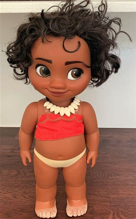 Disney Baby Moana with Sandy Feet 15" Doll Necklace/top & painted ...