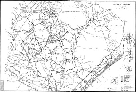 1949 Road Map of Pender County, North Carolina