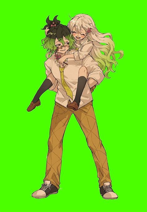 Daki and gyutaro | Fondos verdes, Garabatos lindos, Plantilla de pancarta
