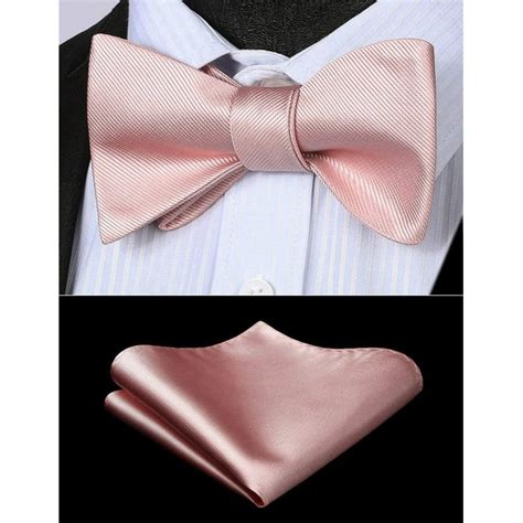 HISDERN Bow Ties for Men Solid Color Self Tie Bow Tie Pocket Square Set ...