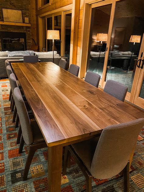 Black Walnut Dining Table, Large Walnut Farmhouse Table, Solid Walnut