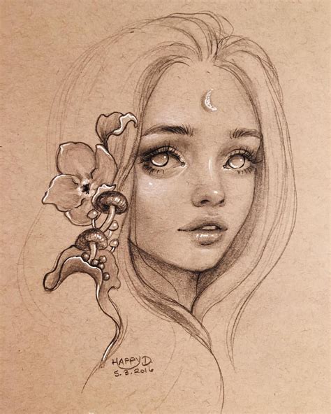 Рисунок лицо девушки карандашом милое (49 фото) - drawpics.ru