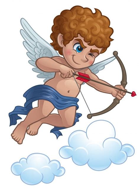 Premium Vector | Cartoon Cupid with Bow and Arrow | Cupid drawing ...