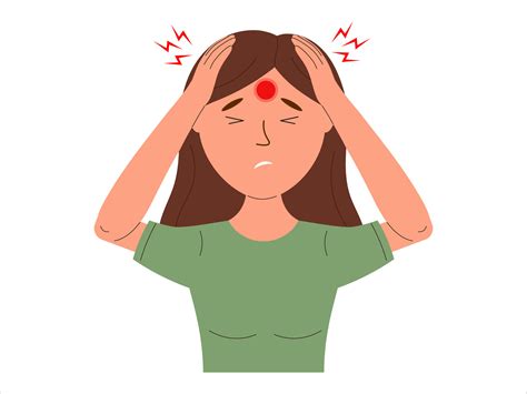 Woman suffers from headaches and migraines. Symptoms of viral disease ...