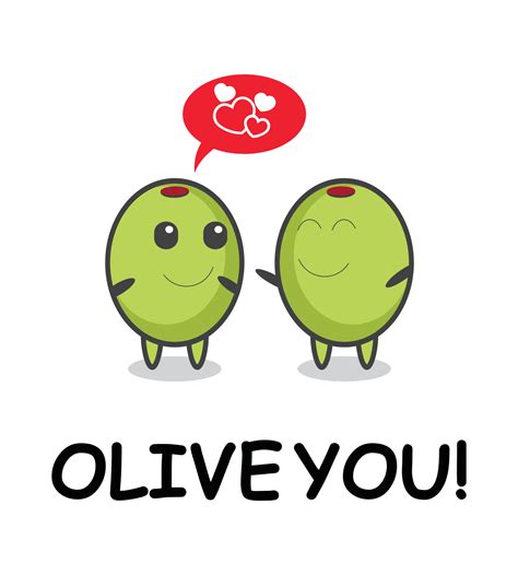 Olive You Funny Vector 23071014 Vector Art at Vecteezy