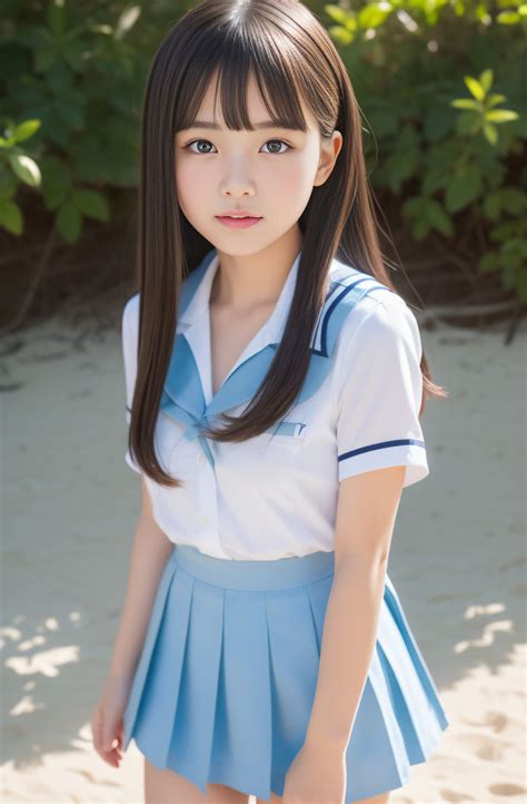 ビーチのかわいい制服美少女【AI写真集107枚】 | アダルト動画・画像のコンテンツマーケット Pcolle