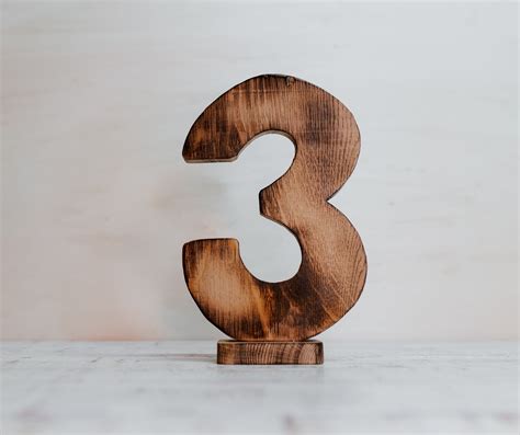 Wooden Number 3 Three Photography Prop Handmade First Birthday Wooden