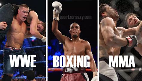 Major Differences Between Boxing, MMA And WWE?