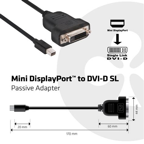 Club 3D | Mini DisplayPort to DVI-D SL Passive Adapter