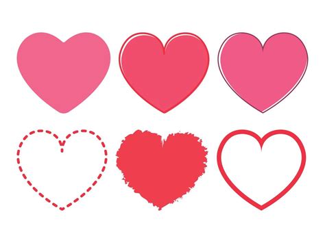 pink  red heart shape clipart  love flat vector illustration