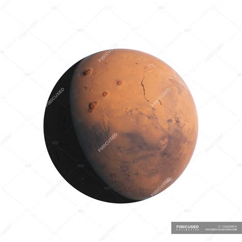 Planet Mars White Background