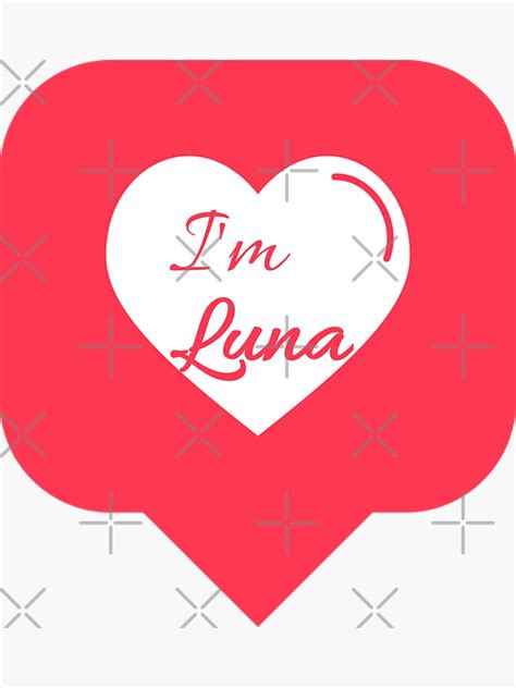 "Beautiful cursive luna name written on white heart" Sticker by Aamirgd ...