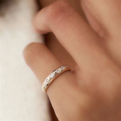 dome marquise   diamonds flush setting ring ferkos fj