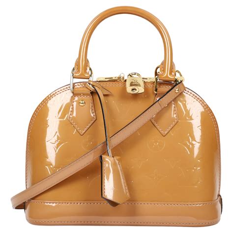 louis vuitton alma bb patent leather handbag  sale  stdibs