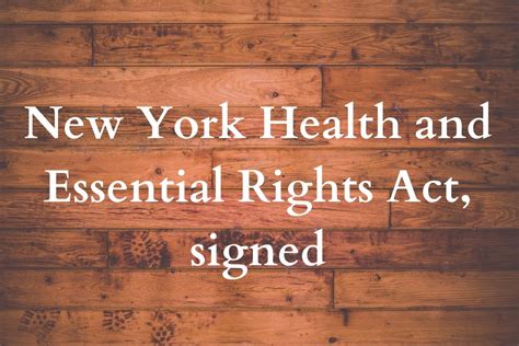 New York Health and Essential Rights Act, signed | SCC Times